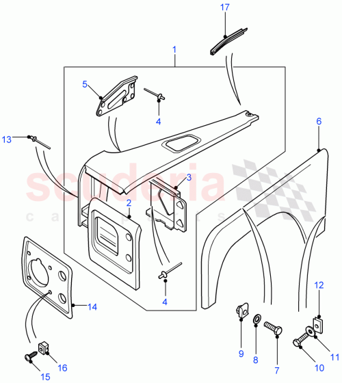 Part Diagram for Land Rover DHH100790PUC