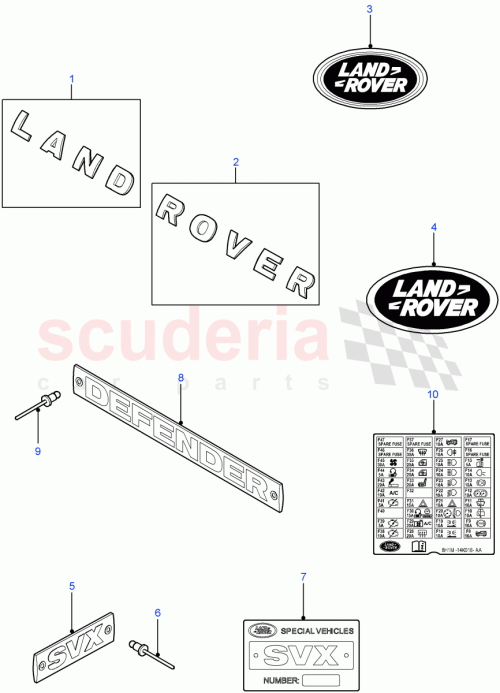 Part Diagram for Land Rover LR009622
