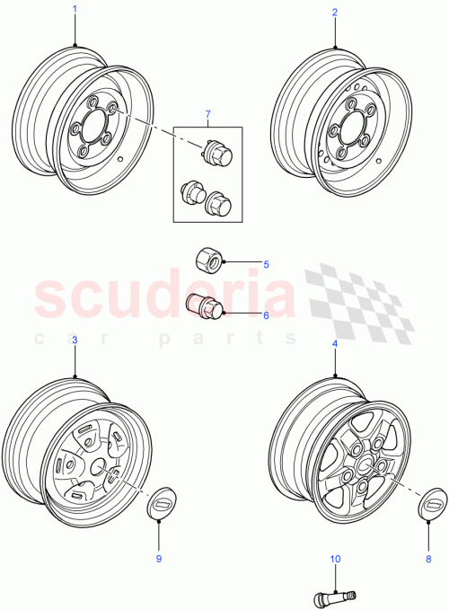 Part Diagram for Land Rover RRD500010