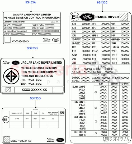 Part Diagram for Land Rover LR156709